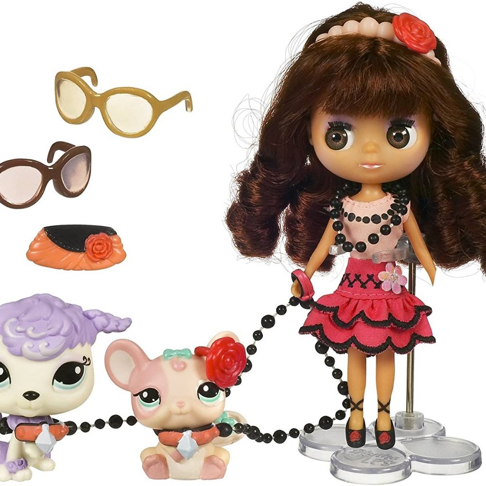 Littlest Pet Shop Prettiest in Pearls Blythe B14 pets #1863 & #1862